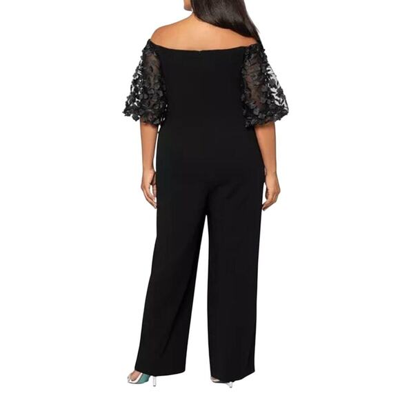 Xscape "BELLE" OFF SHOULDER SCUBA CREPE JUMPSUIT Size 14 New w/ Tag MSRP $219 - Picture 5 of 15
